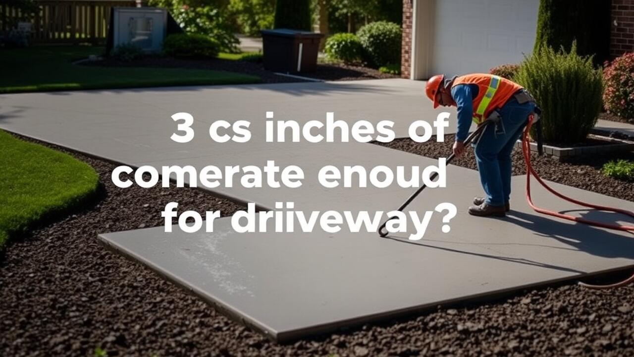 Is 3 inches of concrete enough for a driveway?